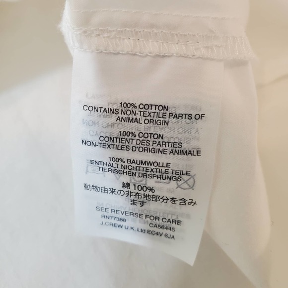 J. CREW | BABY DOLL BUTTON DOWN BACK BELL SLEEVE COTTON WHITE STRIPE TOP WOMEN 0 - Picture 13 of 17